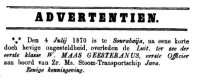 Overlijdensbericht W. Maas Geesteranus 4 juli 1870